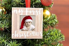 img 2 attached to Pearhead Baby's First Christmas Wooden Picture Frame Ornament: Capturing Cherished Memories with Rustic Charm