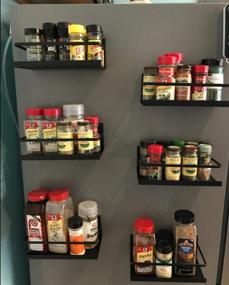 img 1 attached to 🌶️ Black 2Pack Magnetic Spice Rack & Shelf for Kitchen Refrigerator Fridge - Kulmeo Magnetic Spice Rack for Enhanced Organization