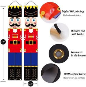 img 1 attached to 🎅 72” Life-Size Nutcracker Christmas Decorations - Outdoor Xmas Decor for Front Door, Porch, Garden and Indoor - Oxford Model Soldier Banners - Kids Party, Exterior Festive Displays