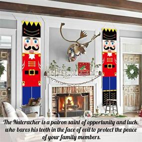 img 2 attached to 🎅 72” Life-Size Nutcracker Christmas Decorations - Outdoor Xmas Decor for Front Door, Porch, Garden and Indoor - Oxford Model Soldier Banners - Kids Party, Exterior Festive Displays