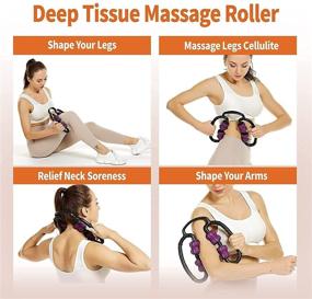 img 3 attached to 🏋️ FitRoll Pro Massage Cellulite Calf Muscle Roller for Calves, Arms, and Tennis Elbows - Relieve Muscle Soreness and Stiffness After Workout Exercise (Black) with Zealtop Leg Massage Rollers