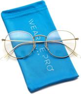 👓 enhance eye comfort with metal frame round blue light blocking glasses logo