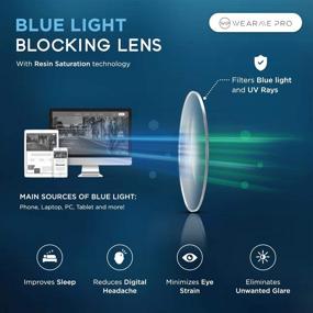 img 1 attached to 👓 Enhance Eye Comfort with Metal Frame Round Blue Light Blocking Glasses