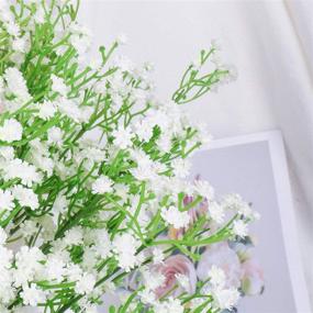 img 2 attached to Искусственные цветы Baby's Breath Gypsophila Real Touch - 15 букетов для свадьбы, рукоделия и декора дома (белые)