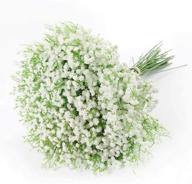 искусственные цветы baby's breath gypsophila real touch - 15 букетов для свадьбы, рукоделия и декора дома (белые) логотип