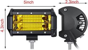 img 3 attached to 🚦 Yellow Light LED Light Bar - Set of 2, 5 inch, 72W, 3000K, 24 LED Fog Lights - Off-Road Amber Driving Light Strip for Trucks, ATV, SUV - LED Work Light for 10-30V DC