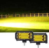 🚦 yellow light led light bar - set of 2, 5 inch, 72w, 3000k, 24 led fog lights - off-road amber driving light strip for trucks, atv, suv - led work light for 10-30v dc logo