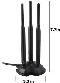 img 2 attached to 📶 Eightwood 2.4GHz 5GHz Dual Band WiFi Antenna - RP-SMA Male Antenna Magnetic Base for PC Desktop Computer, WiFi Wireless Router, Mobile Hotspot, PCI PCIe WiFi Card, External WiFi USB Adapter