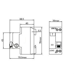 img 2 attached to NDB1L 32C 20 Автоматический выключатель 240 В с датчиком утечки