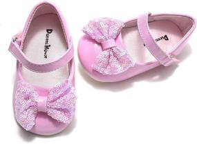 img 4 attached to 👶 Comway Infant Toddler Baby Girl Mary Jane Ballerina Flats Shoes - Anti-Slip PU Bowknot Princess Party Dress Shoes in Sizes 1-5