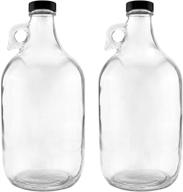 🍶 clear glass handled half-gallon jugs - pack of 2 by nicebottles логотип