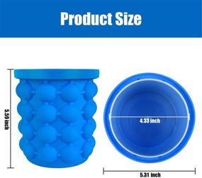 img 2 attached to 🧊 Silicone Ice Cube Tray and Bucket: 2-in-1 Portable Ice Cube Maker + Genie Mold for Frozen Whiskey, Cocktails, Beverages - BPA Free, with Lid (Blue)