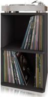 organize and preserve your vinyl collection with way basics vintage vinyl record cube - black (tool-free assembly, fits 170 lp albums) logo