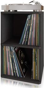 img 4 attached to Organize and Preserve Your Vinyl Collection with Way Basics Vintage Vinyl Record Cube - Black (Tool-Free Assembly, Fits 170 LP Albums)