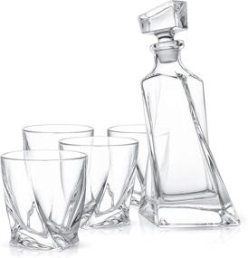 img 2 attached to 🍷 Stylish JoyJolt Lead Free Decanter With 22 Fashioned Glasses (10 & 8 oz)