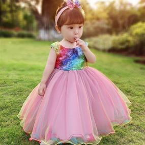 img 1 attached to COMISARA Communion Occasion Christmas Colorful Girls' Clothing in Dresses