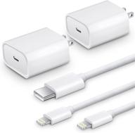 🔌 [apple mfi certified] iphone 12 fast charger bundle - 2 pack 20w pd type c power wall charger plug + 2 pack 6ft usb c to lightning cords for iphone 13 pro max/13 mini/12 pro max/12 mini/11 pro max/xs max logo