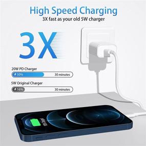 img 3 attached to 🔌 [Apple MFi Certified] iPhone 12 Fast Charger Bundle - 2 Pack 20W PD Type C Power Wall Charger Plug + 2 Pack 6FT USB C to Lightning Cords for iPhone 13 Pro Max/13 Mini/12 Pro Max/12 Mini/11 Pro Max/XS MAX