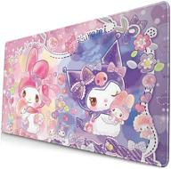 premium kuromi and my melody textured mouse pad: non-slip mat for laptops, computers, and pcs - 40cm x 75cm logo