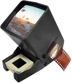 img 3 attached to 🎞️ Portable 35mm Film Strip Slide Viewer with LED Light - Desk Top Magnifier for Positives & Negatives, 3X Magnification, Battery Operated (USB Cable Included)