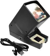 🎞️ portable 35mm film strip slide viewer with led light - desk top magnifier for positives & negatives, 3x magnification, battery operated (usb cable included) logo