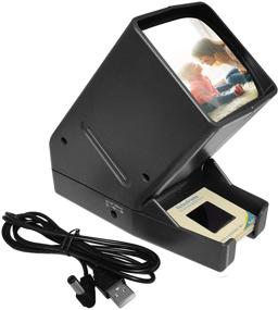 img 4 attached to 🎞️ Portable 35mm Film Strip Slide Viewer with LED Light - Desk Top Magnifier for Positives & Negatives, 3X Magnification, Battery Operated (USB Cable Included)