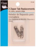 dritz 170-65 zipper tab replacements, 2-count - nickel finish for enhanced seo logo