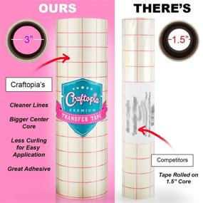 img 1 attached to 🎨 Craftopia Vinyl Transfer Paper Tape Roll 12 inch x 8 Feet Clear with Red Alignment Grid - Ideal for Cricut, Cameo, Silhouette, Self-Adhesive Oracal for Signs, Crafts, Decals - Medium to High Tack