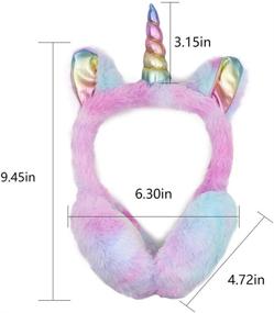 img 3 attached to Stay Warm and Cute with ZTL Foldable Unicorn Earmuffs for Girls, Kids, and Women