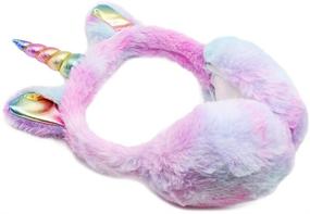 img 2 attached to Stay Warm and Cute with ZTL Foldable Unicorn Earmuffs for Girls, Kids, and Women