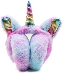 img 4 attached to Stay Warm and Cute with ZTL Foldable Unicorn Earmuffs for Girls, Kids, and Women