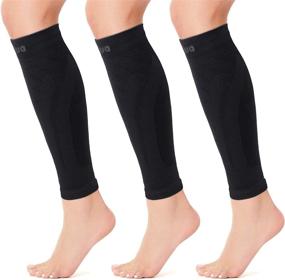 img 4 attached to 🏃 Cambivo Calf Compression Sleeves (3 Pairs) for Women and Men - Leg Braces for Running, Cycling, Shin Splint Support while Working Out