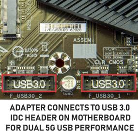 img 3 attached to 💻 LINKUP - Dual USB 3.0 Type-A Female Panel Mount Adapter for USB 3.0 Internal IDC 20 Pin Header on Motherboard