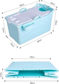 img 1 attached to Foldable Bath Tub Plastic Portable Bathtub: Insulated & Covered Tub for Kids and Adults, 91x50x53cm (Pink)