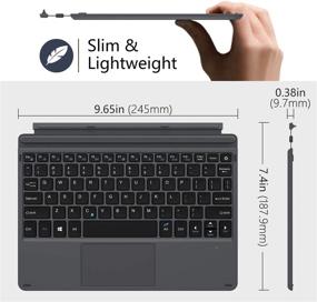 img 1 attached to 🖥️ MoKo Ultra-Slim Wireless Bluetooth Keyboard for Surface Go 2/Go 2018, with Micro-USB Charging Cable and Rechargeable Battery – Black