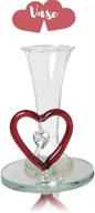 🌹 banberry designs infinity red rose duo in bud vase - forever rose collection with heart shaped glass charm and designs – perfect for valentines, mothers day, birthday, christmas gifts for her logo
