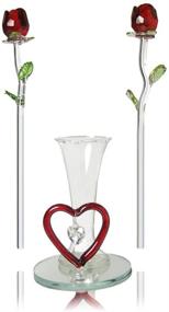 img 1 attached to 🌹 BANBERRY DESIGNS Infinity Red Rose Duo in Bud Vase - Forever Rose Collection with Heart Shaped Glass Charm and Designs – Perfect for Valentines, Mothers Day, Birthday, Christmas Gifts for Her