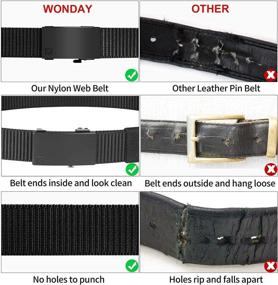 img 2 attached to Nylon Ratchet Belts Automatic Buckle Men's Accessories and Belts