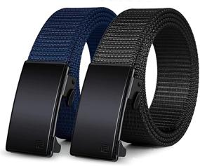 img 4 attached to Nylon Ratchet Belts Automatic Buckle Men's Accessories and Belts