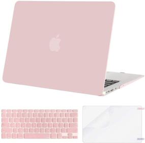 img 4 attached to 👉 MOSISO MacBook Air 11 inch Case & Keyboard Cover Skin & Screen Protector, Rose Quartz - Compatible with A1370 & A1465 Models