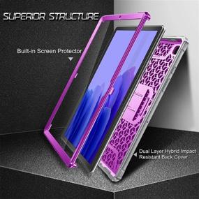 img 1 attached to 📱 Fintie Shockproof Case for Samsung Galaxy Tab A7 10.4 2020 Model, SM-T500/T505/T507 - Tuatara Rugged Hybrid Bumper Cover with Kickstand, Purple - Full Protection & Built-in Screen Protector