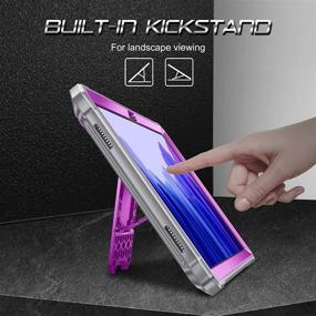 img 2 attached to 📱 Fintie Shockproof Case for Samsung Galaxy Tab A7 10.4 2020 Model, SM-T500/T505/T507 - Tuatara Rugged Hybrid Bumper Cover with Kickstand, Purple - Full Protection & Built-in Screen Protector