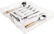 🗄️ niubee expandable kitchen drawer organizer – clear acrylic adjustable silverware tray for flatware, utensils, and more – 9 compartments for office, bathroom, and supplies логотип