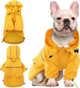 img 4 attached to Kuoser Dog Rain Coat: Packable Pet Jacket with Hoodie, Reflective Poncho, Leash Hole & Pocket - Small and Medium Dog Rainwear