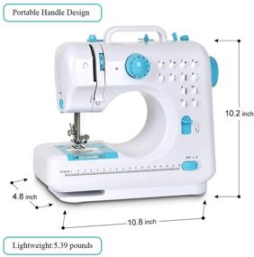img 3 attached to 🧵 Compact Mini Sewing Machine with 12 Built-in Stitches for Easy Household Crafting and Mending - Portable Multi-Purpose Double Thread Device in Blue - Ideal for Beginners