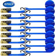 ratchet tie down strap 8-pack 15 ft - 500 lbs load cap with 1500 lbs breaking limit logo