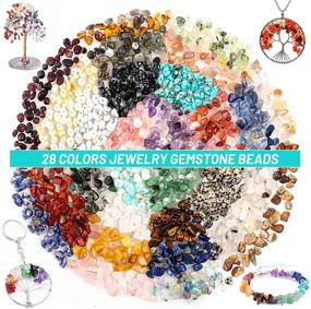 img 1 attached to Ring Making Kit: 28 Colors Crystal Beads, Selizo 1660Pcs Crystal Jewelry Making Kit with Gemstone Chip Beads, Jewelry Wire, Pliers and More Jewelry Ring Making Supplies
