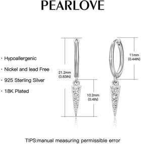 img 3 attached to Серьги-подвески PEARLOVE Sterling Zirconia