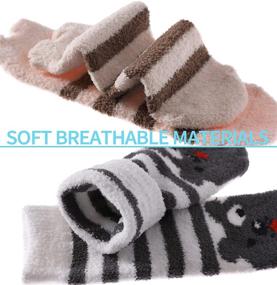 img 1 attached to 🧦 Детские пушистые носки SDBING: уютные зимние носки-тапочки для мальчиков и девочек с противоскользящим покрытием