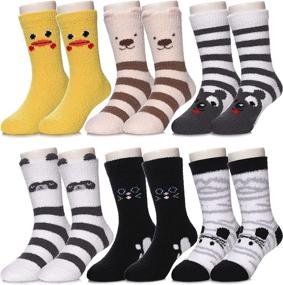img 4 attached to 🧦 SDBING Children's Fuzzy Grip Socks: Cozy, Non-Slip Winter Slipper Socks for Boys and Girls